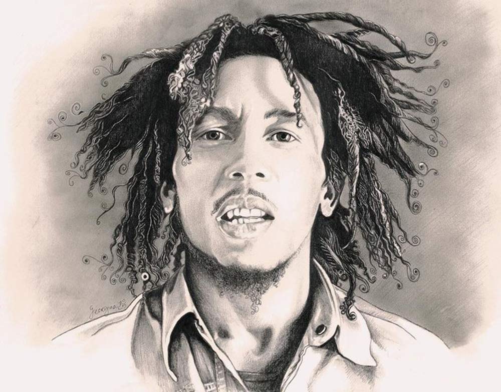 Drawing of Bob Marley